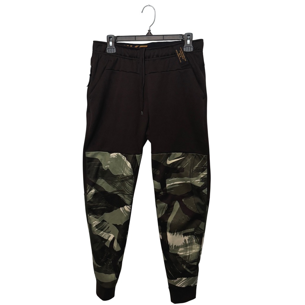 Nike Jogger Pants Mens Small Brown Green Camo Therma Fit Warm Up Workout Train